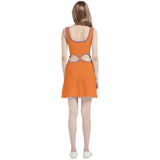 Amai Tango Orange Velour Cutout Dress