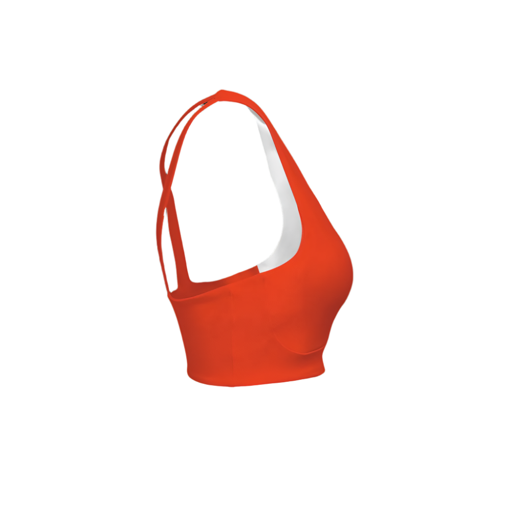 Serena Orange Racerback Eco Groove Sports Bra