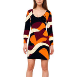 Unleash your bold spirit with this vibrant hoodie dress that features an eye-catching abstract design in dynamic hues of orange, burgundy, and cream. Stand out and be unapologetically yourself while enjoying supreme comfort and fashion-forward style