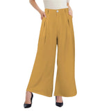 Jana Mustard yellow high waisted wide leg pants with a flowy fit Blissfully Brand