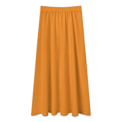 Tangerine High-Waisted A-Line Midi Skirt