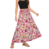 Perl Vibrant pink multicolor abstract geometric print maxi skirt with pockets, high-waisted design retro flowy lightweight stunning statement Blissfully Brand