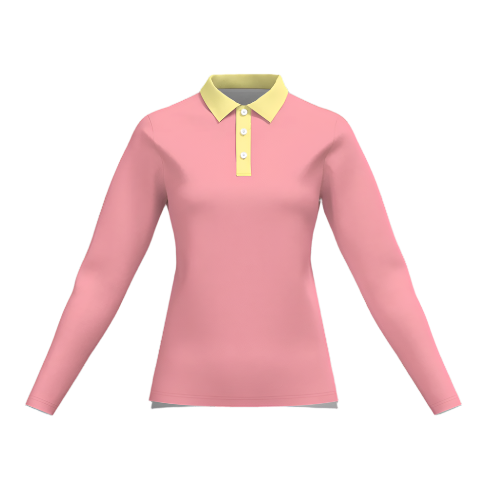 Piki Pink Classic Fit Long Sleeve Fleece Lined Polo