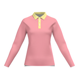 Piki Pink Classic Fit Long Sleeve Fleece Lined Polo