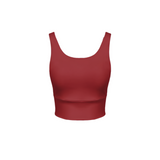 Serena Red Eco Groove Longline V-Shape-Back Sports Bra