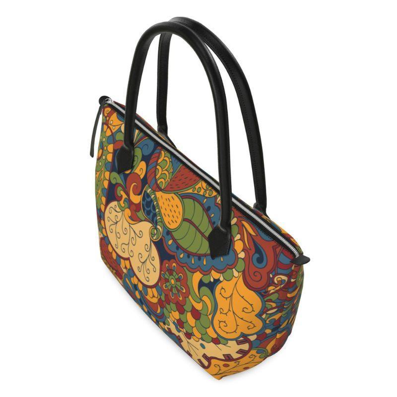 Ebisa Large Zip Top Satin Tote - Blissfully Brand