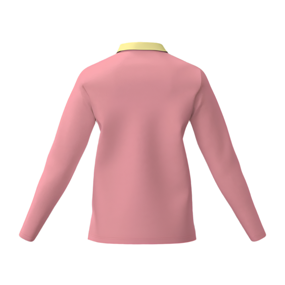 Piki Pink Classic Fit Long Sleeve Fleece Lined Polo