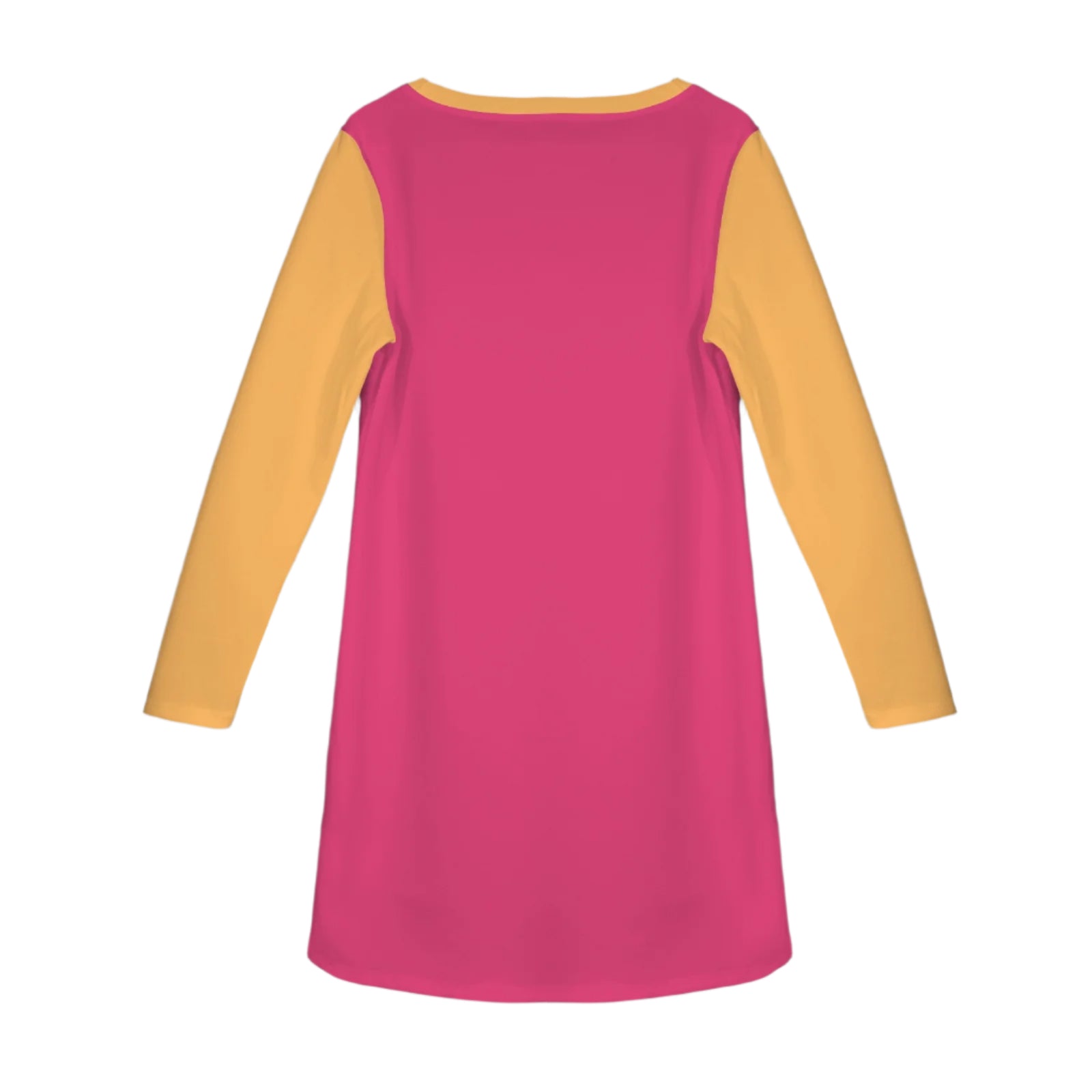 Palai Spacer Long Sleeve Dress (Yellow Orange & Cerise Red)