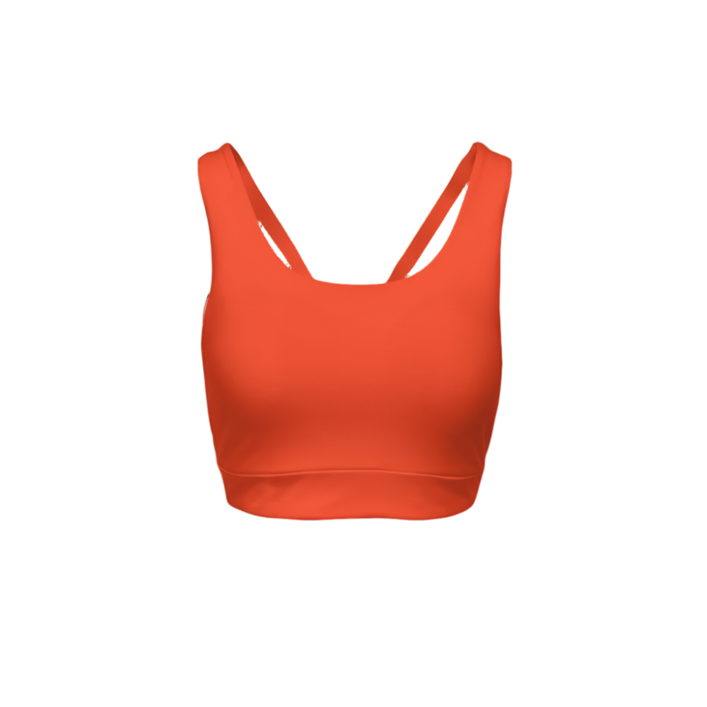 Serena Orange Racerback Eco Groove Sports Bra