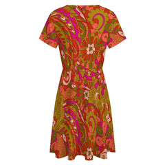Mina Short Sleeve A-Line Dress with Pockets