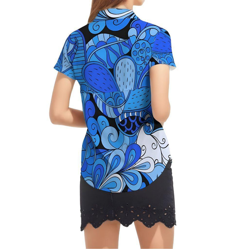 Ima Short Sleeve Button Collar Top - Blissfully Brand