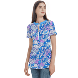 Imi Zip Short Sleeve Relaxed Pocket Top