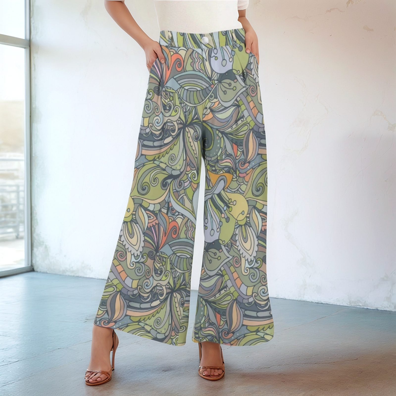 Jana High Rise Wide Leg Pants