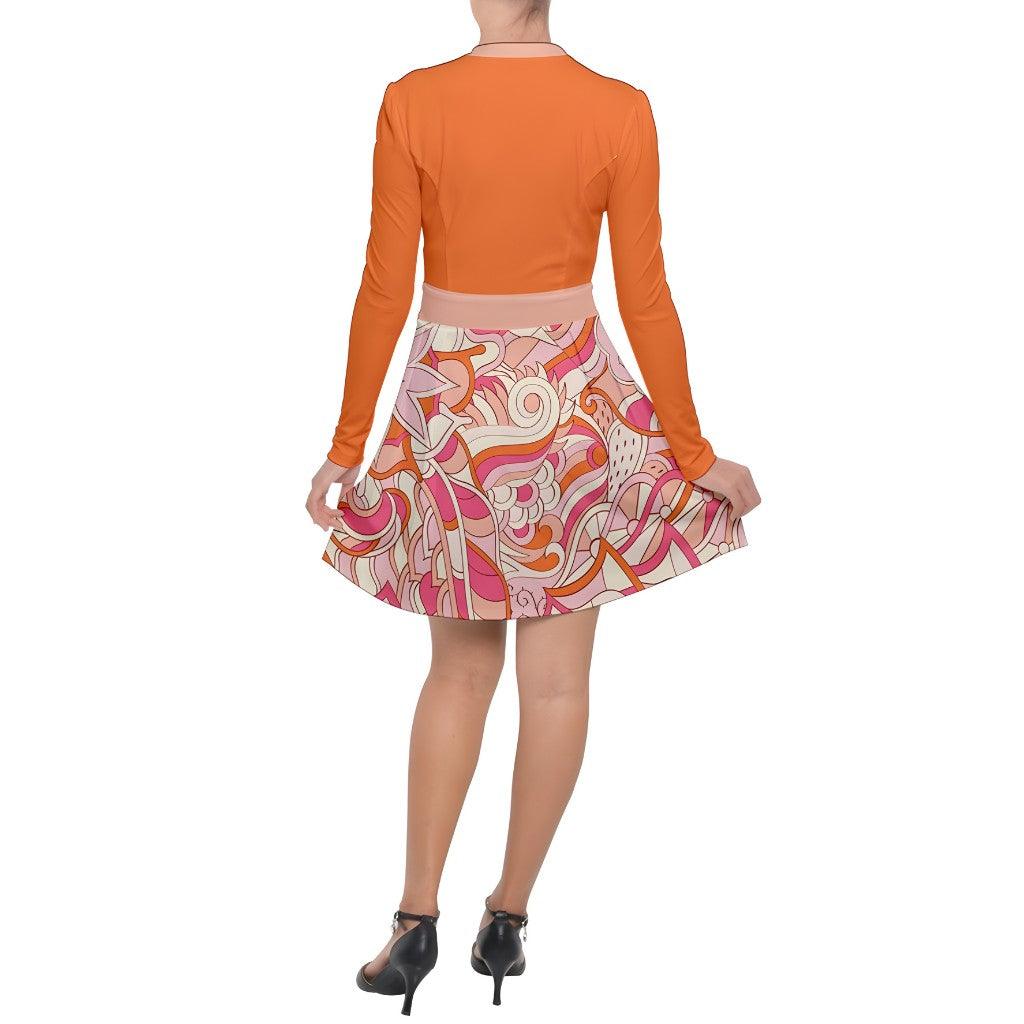 Keki Mandarin Collar Long Sleeve Flare Dress - Blissfully Brand