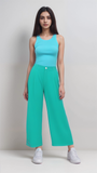 Kume Green High Rise Wide Leg Pants