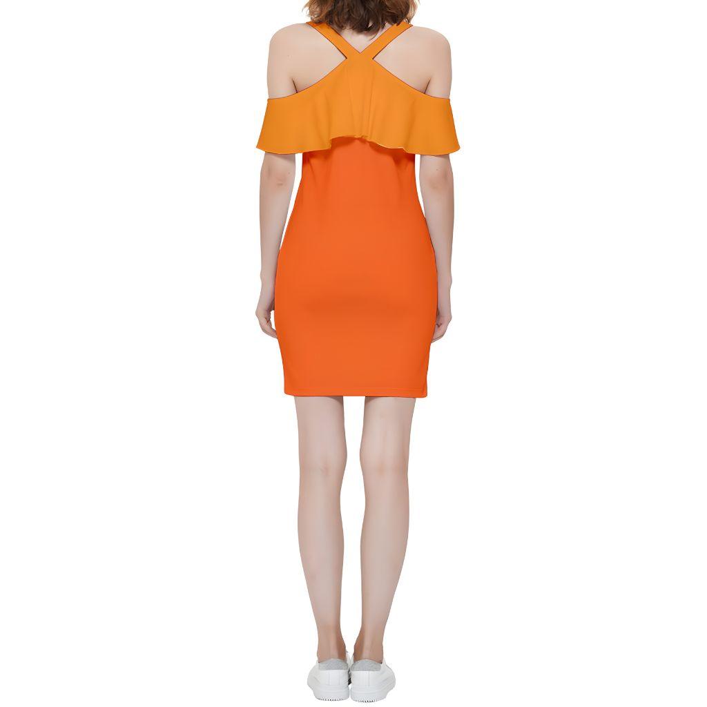 Mandra Color Block Reversible Strap Off Shoulder Bodycon Dress - Blissfully Brand