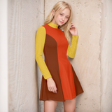 Miarna Long Sleeve Velour Longline Flare Dress