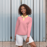 Piki Pink Classic Fit Long Sleeve Fleece Lined Polo