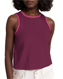 Prague Black Rose Cropped Tank Top with Pink Trim - Blissfully Brand