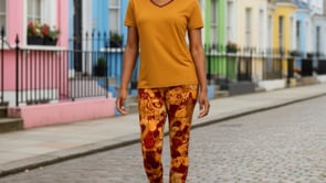 Renai Indochine Orange V-neck Tee