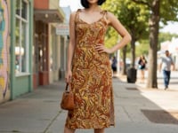 Miarna Tie Strap Split Midi Dress