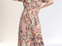 Amai Draped V-neck Midi Dress