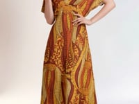 Ame Butterfly Sleeve Draped V-neck Midi Dress