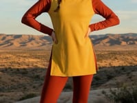 Safrana Color Series Side Split T-shirt & Leggings Set