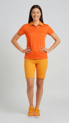 Two Tone Orange Polo Shirt - Core Essentials