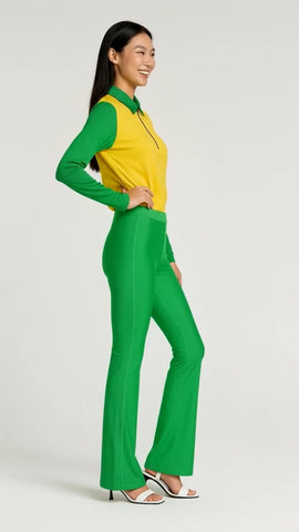 Lime High Rise Active Flare Leggings - Core Essentials