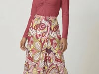 Piki Button A-Line Midi Skirt