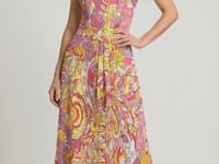 Semia Tie Waist Sleeveless Midi Dress