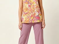 Semia Purple High Waist Flare Cropped Pants