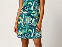 Mima Sleeveless Mock Neck A-line Dress
