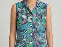 Nela Sleeveless Button-Down Collared Shirt