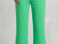 Nela Green High Waist Flare Cropped Pants