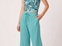 Mima Green Wide Leg Capris