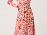 Perl Long Sleeve V-neck Maxi Dress
