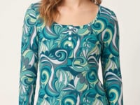Mima Ribbed Long Sleeve Henley Top
