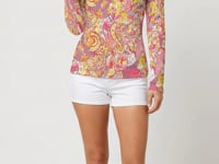 Semia Ribbed Long Sleeve Henley Top