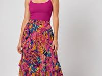 Lina Tiered Ruffle Midi Skirt