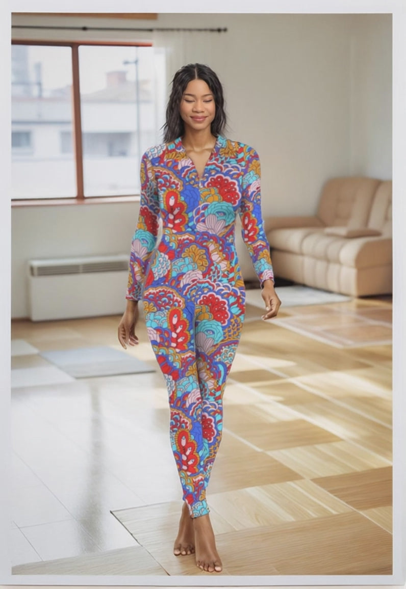 Opula Fitted Long Sleeve Collared Jumpsuit