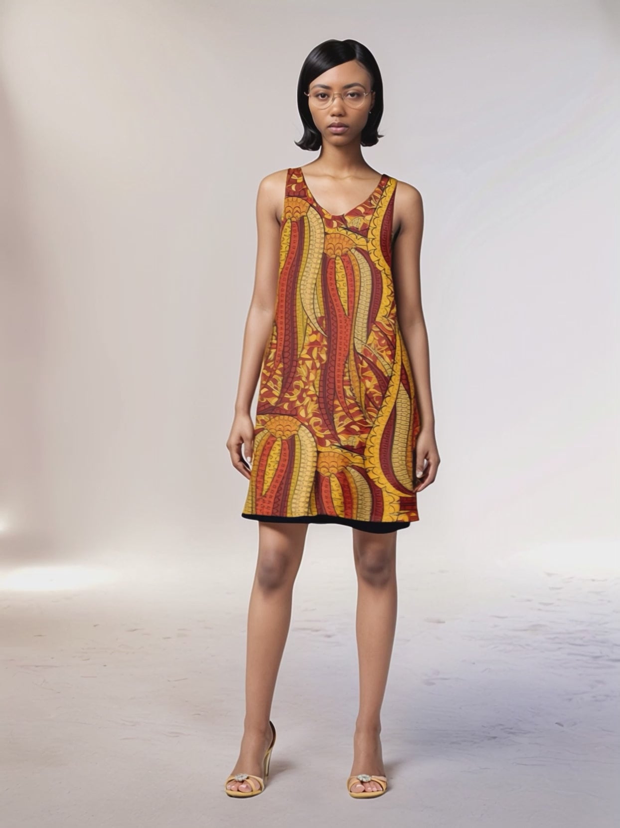 Ame V-neck Sleeveless Reversible Dress
