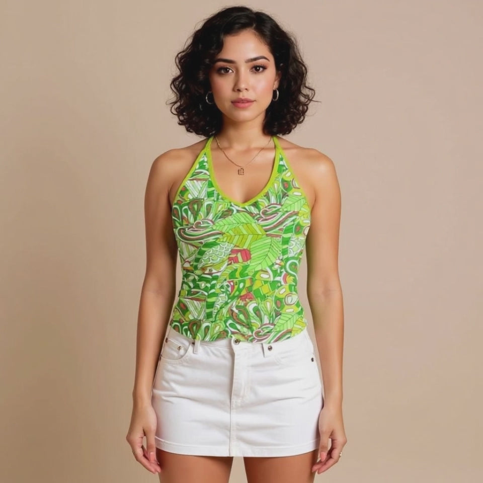 Midori Halter V-neck Cami Top