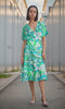 Umibe Draped V-neck Midi Dress