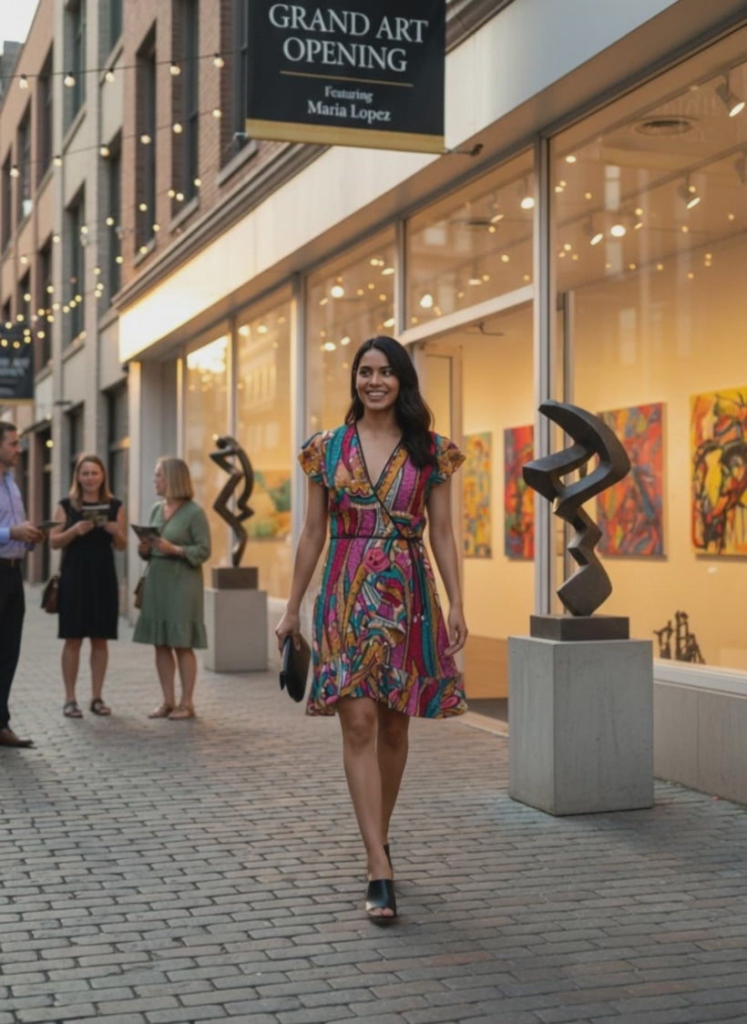 Taki Flounce Wrap Dress