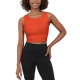 Serena Orange Eco Groove Longline V-Shape-Back Sports Bra