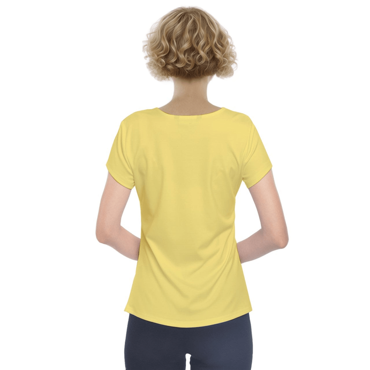 Wanda Yellow Short Sleeve Front Detail Top