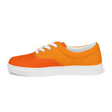 Mandra Orange Color Block Lace Up Canvas Sneakers Two Tone Vibrant Bold Bright Breathable Solid Gym Workout Yoga Sports Casual Women's 