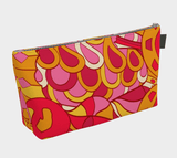 Decora Cosmetic Bag | Pink Red Abstract Psychedelic Floral on Canvas